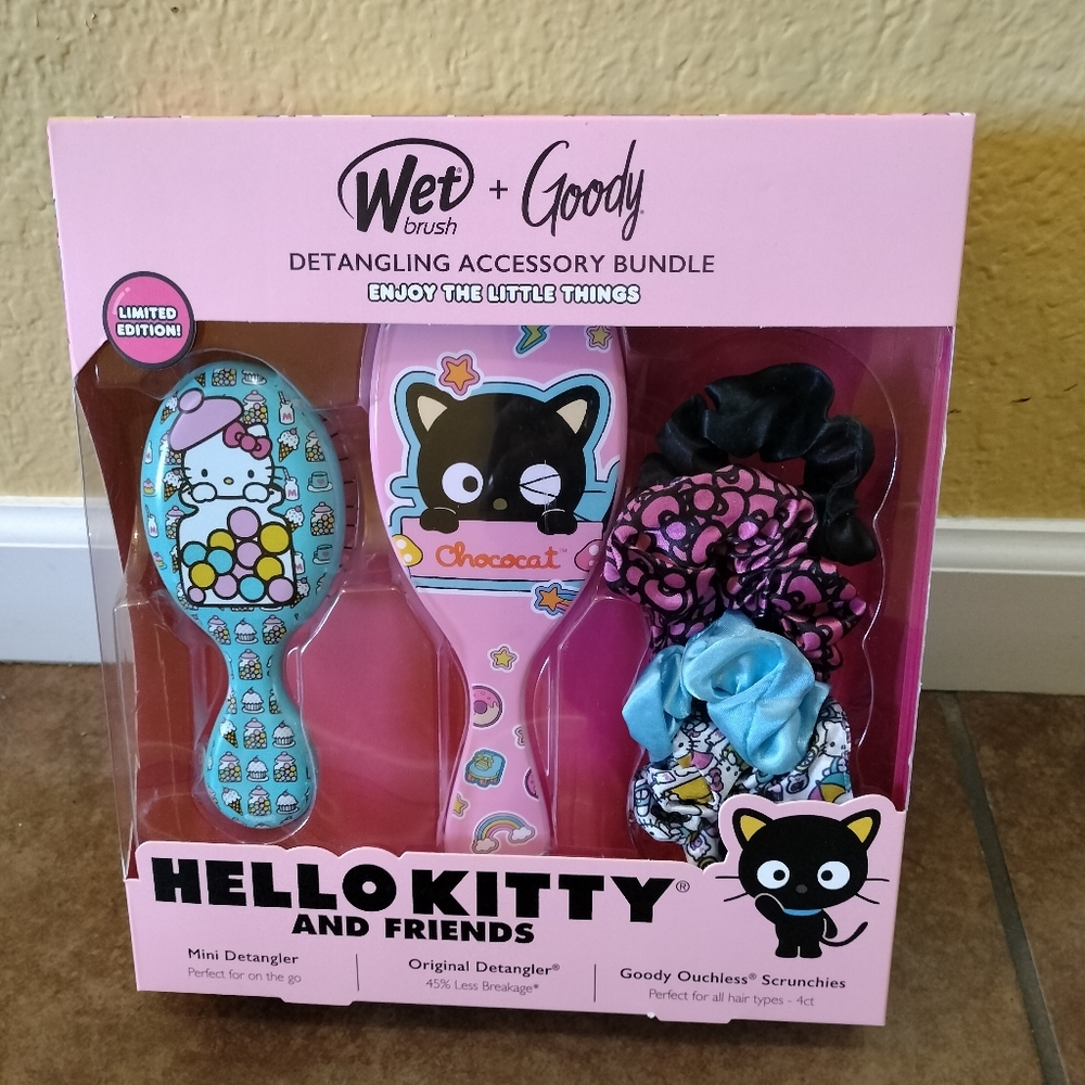 NIB Chococat Wet Brush Gift Set - Hello Kitty